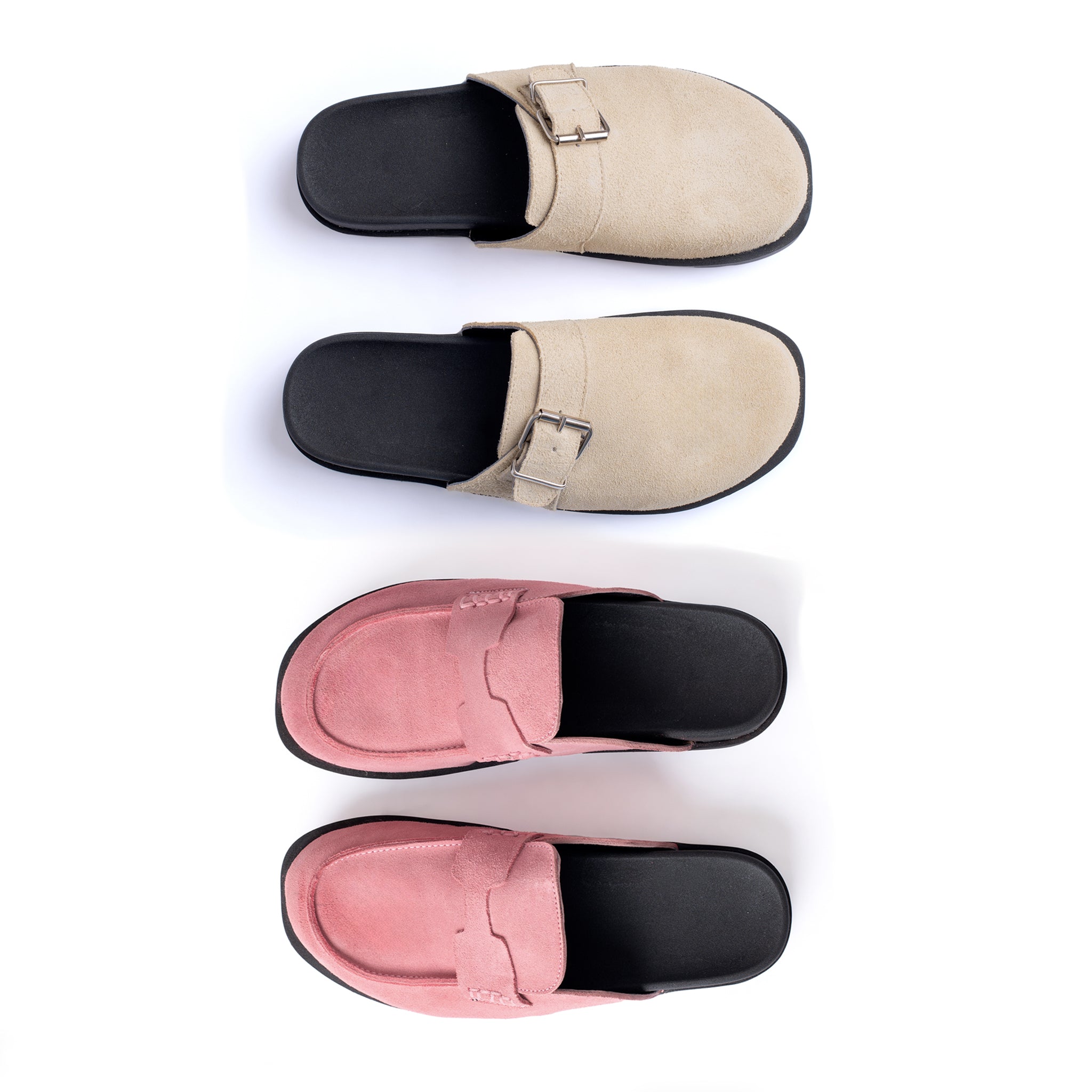 Set de zuecos beige/rosa
