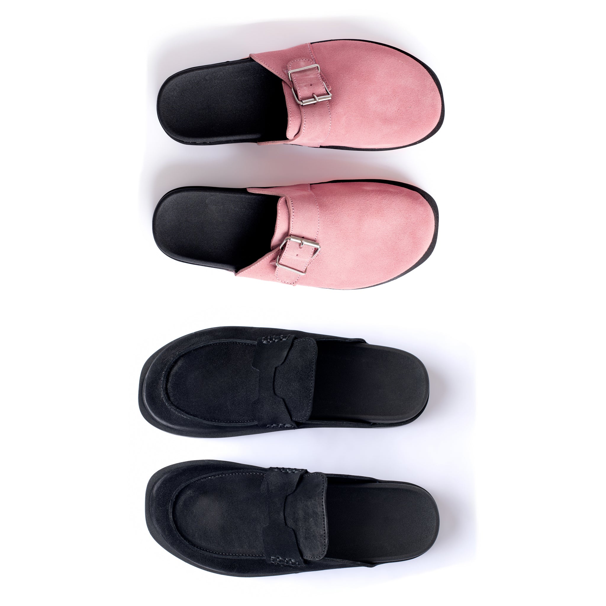 Set de zuecos rosa/negro