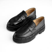 DB Zapato escolar mocasín de piel napa negro 3011