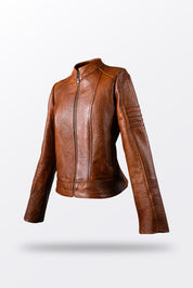 CHAMARRA COGNAC PIEL BISONTE DAMA