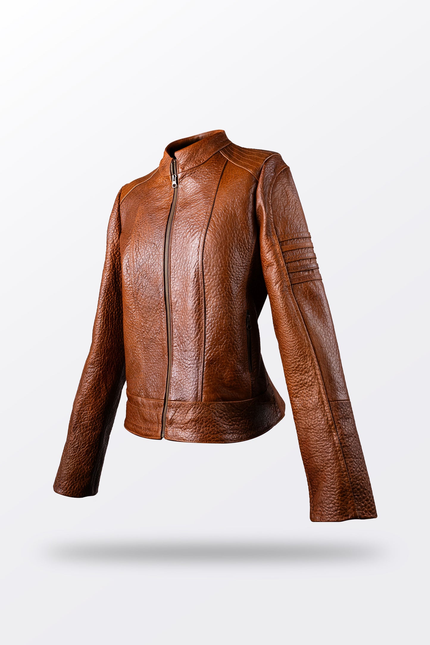 CHAMARRA COGNAC PIEL BISONTE DAMA