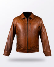 CHAMARRA COGNAC PIEL GENUINA BISONTE