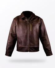 CHAMARRA CAFE OSCURO PIEL GENUINA BISONTE