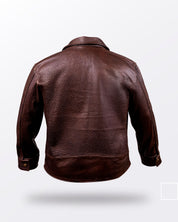 CHAMARRA CAFE OSCURO PIEL GENUINA BISONTE