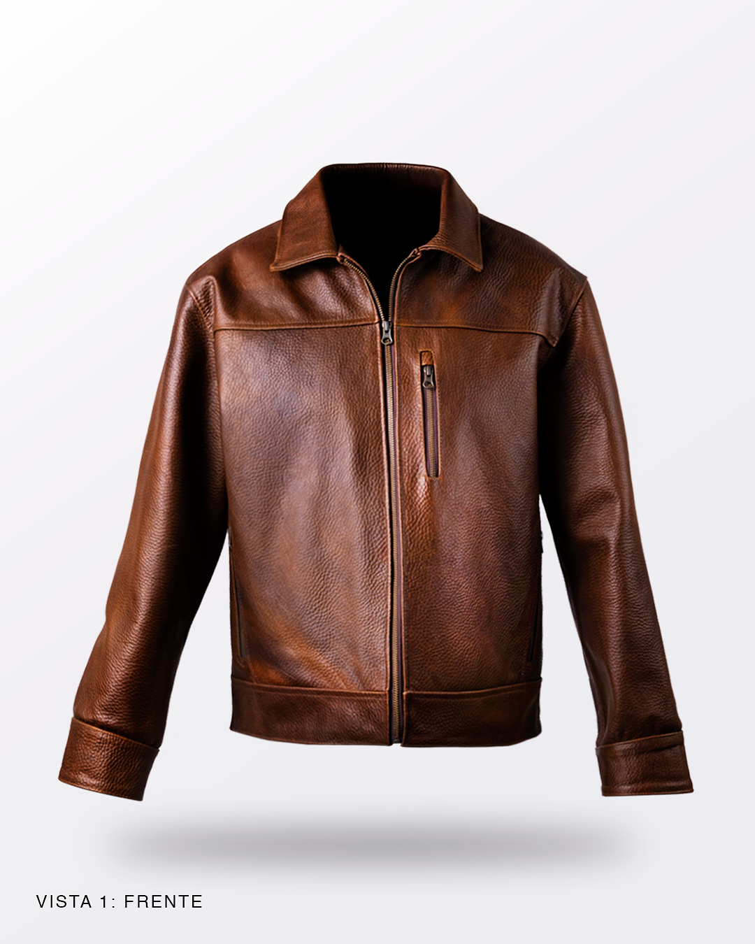 CHAMARRA BRANDY PIEL GENUINA BISONTE